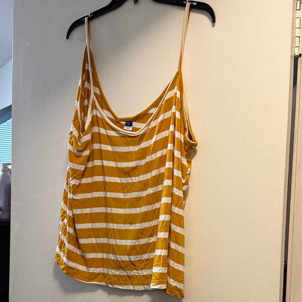 Old Navy Yellow and White Striped Women's Sleep Top